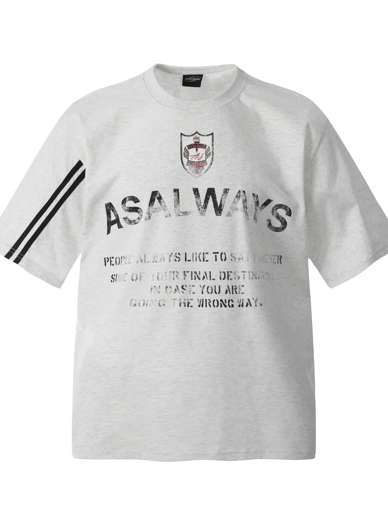 Men's Letter Round Neck Short Sleeve T-Shirt