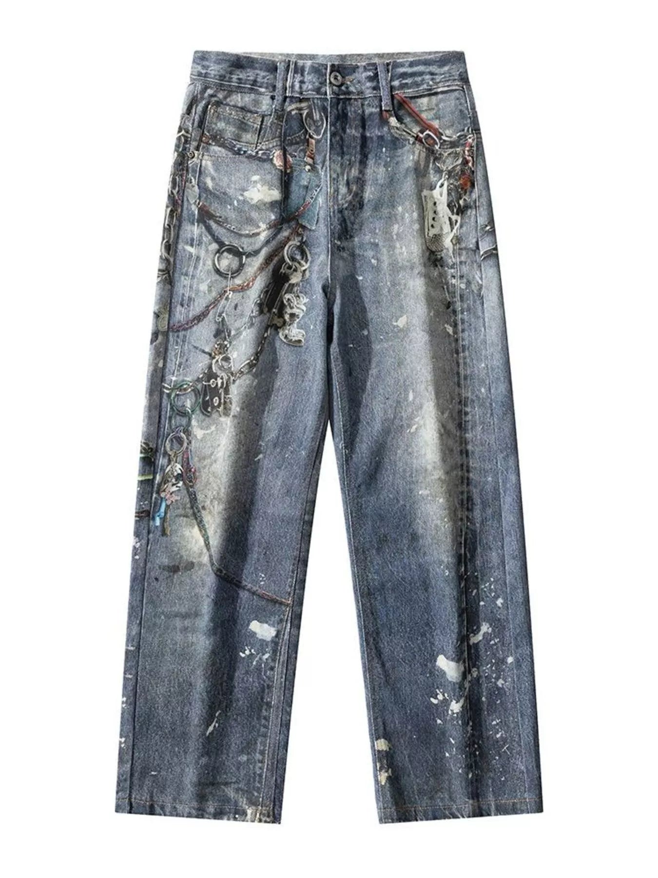 Men's Full Size Wide Leg Jeans Plus Size