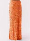 Sequin Embroidered Maxi Skirt