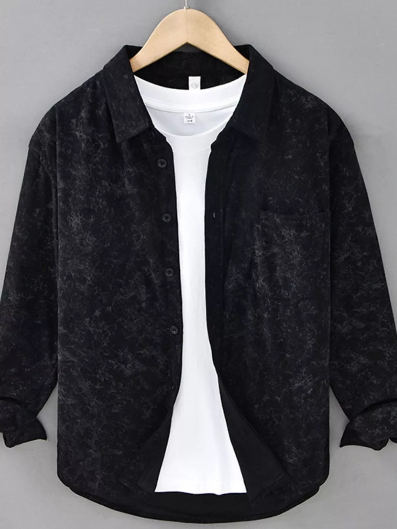 Men's Plus Size Button Up Long Sleeve Shirt