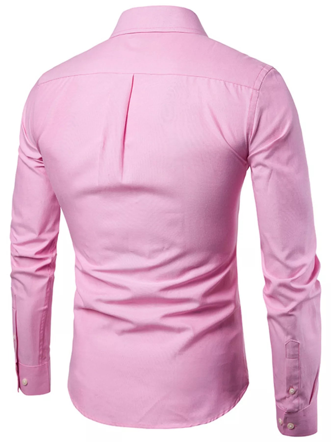 Men's Plus Size Slim Fit Long Sleeve Button-Down Shirt