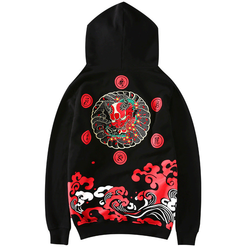 KH9060 Red Oni Embroidered Hoodie