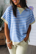 Striped Short Sleeve Casual Top