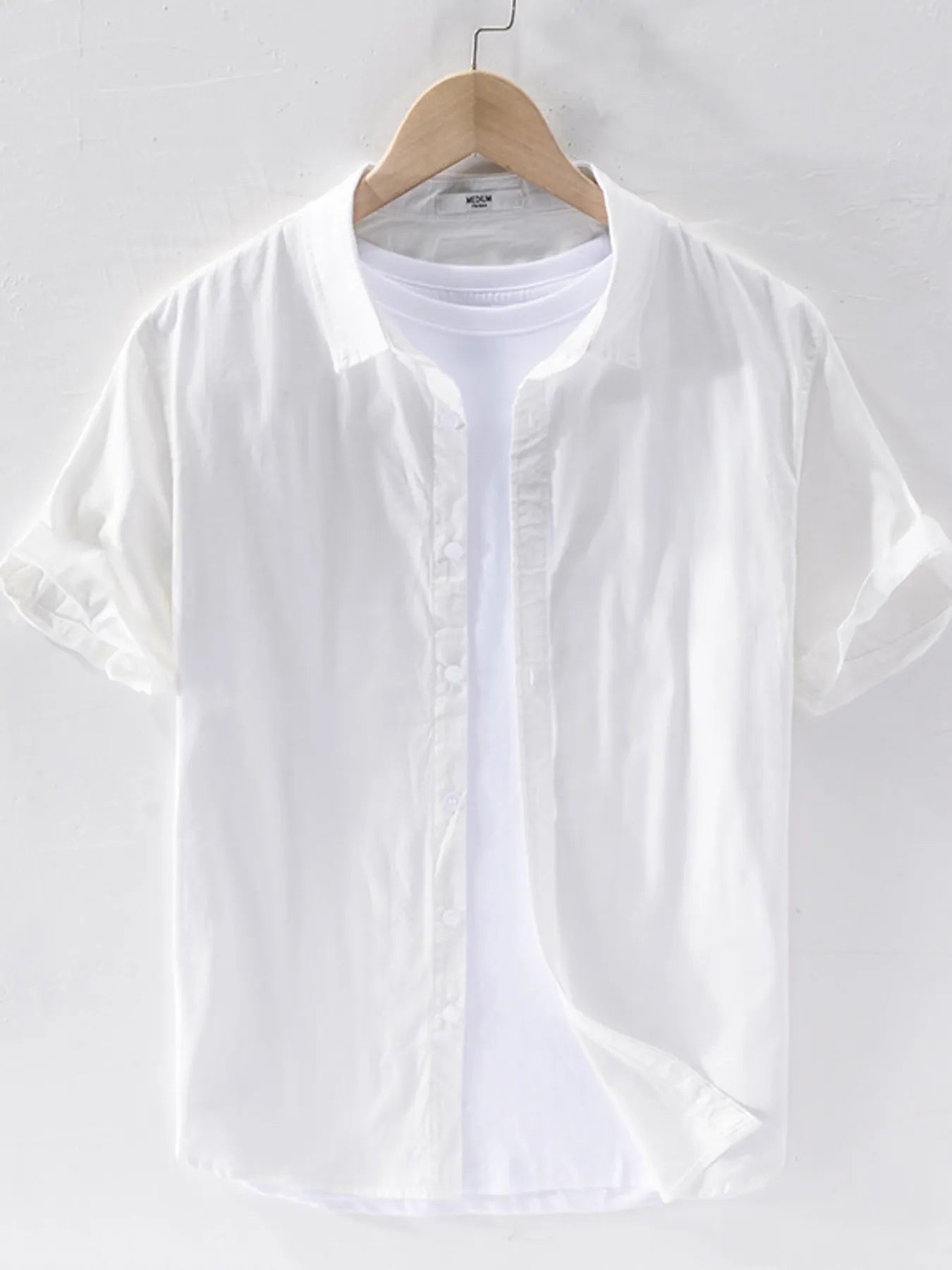 Men's Plus Size Short Sleeve Button-Up Shirt