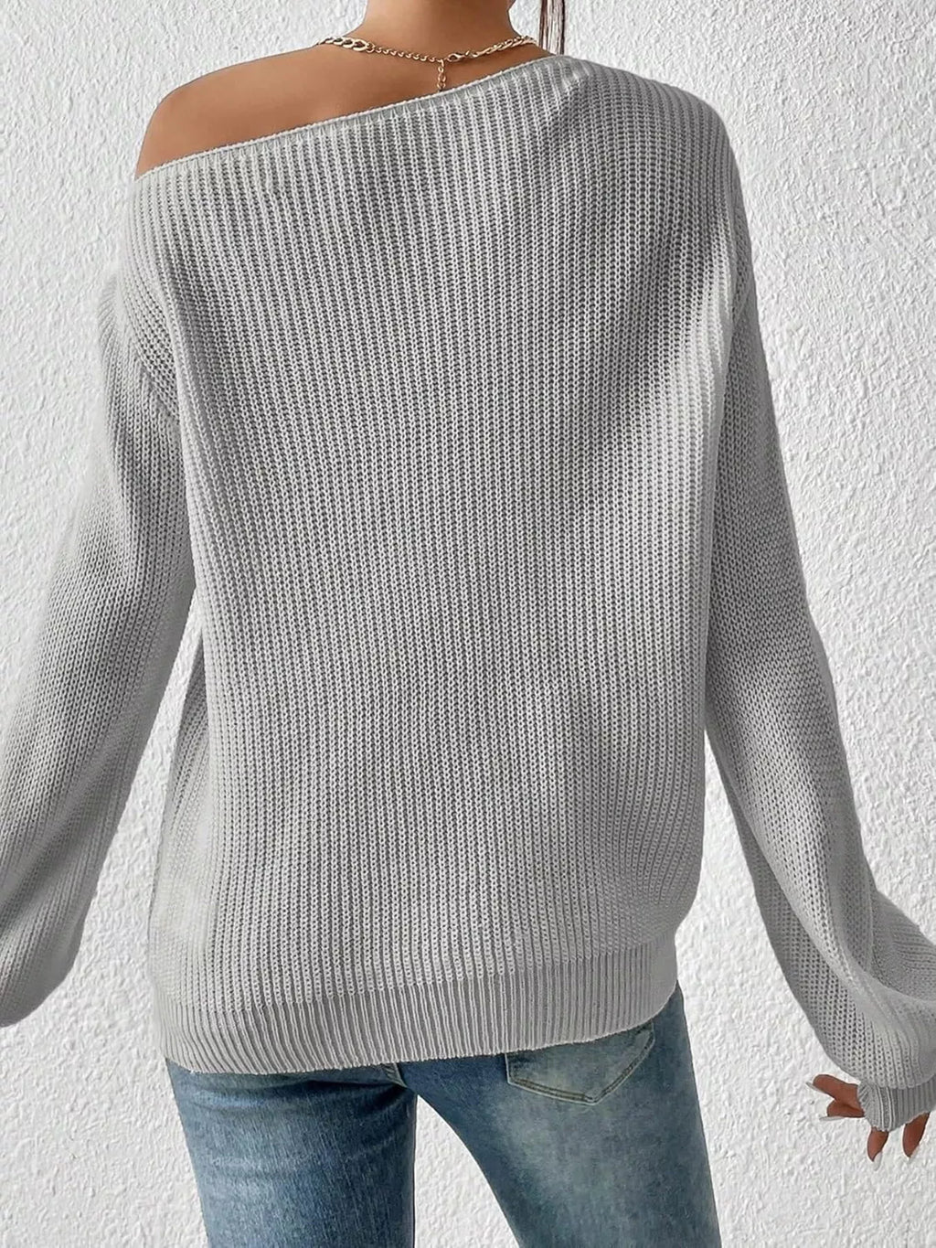 Single Shoulder Knit Sweater
