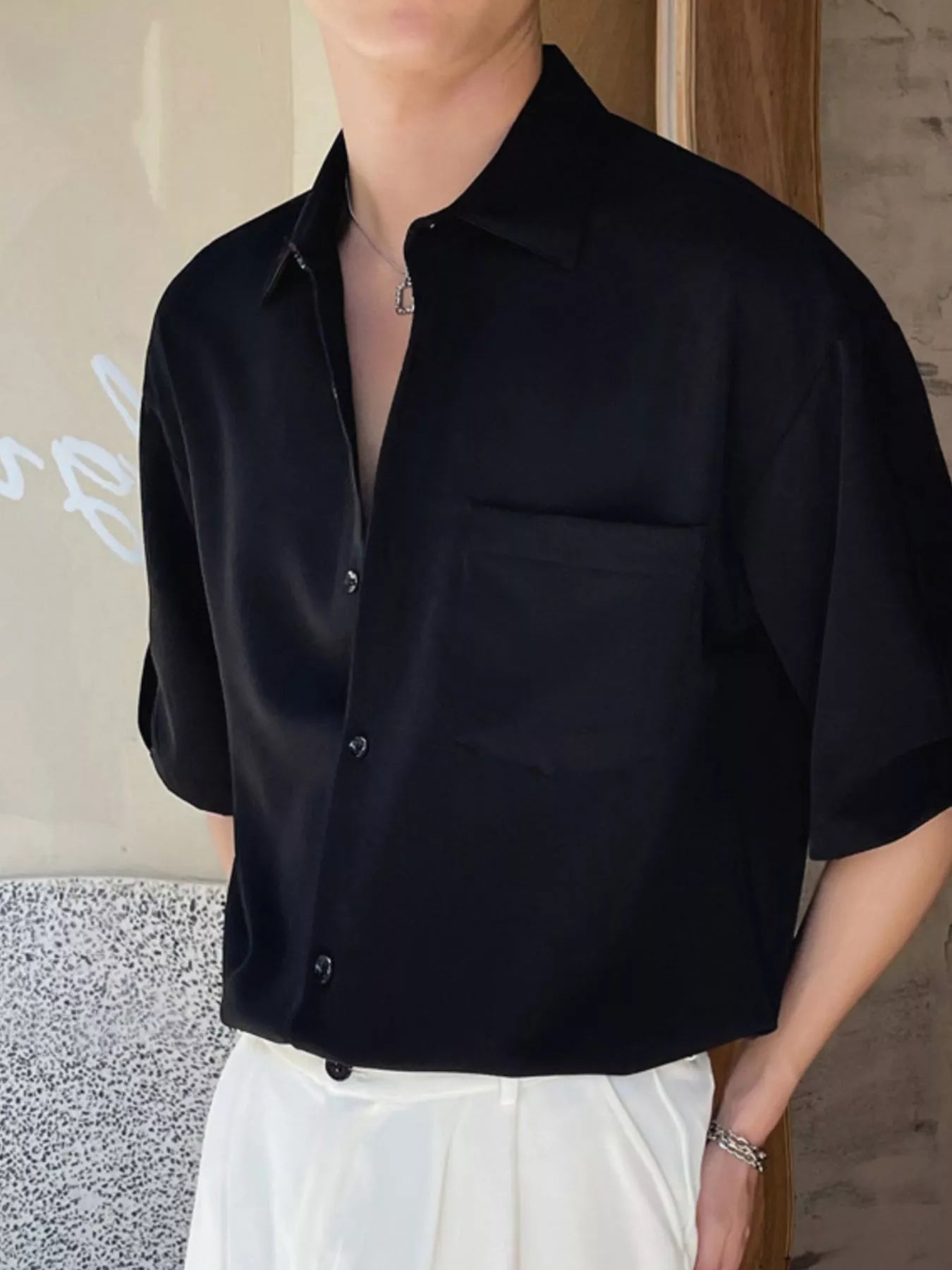 Men's Plus Size Casual Loose Fit Short Sleeve Shirt