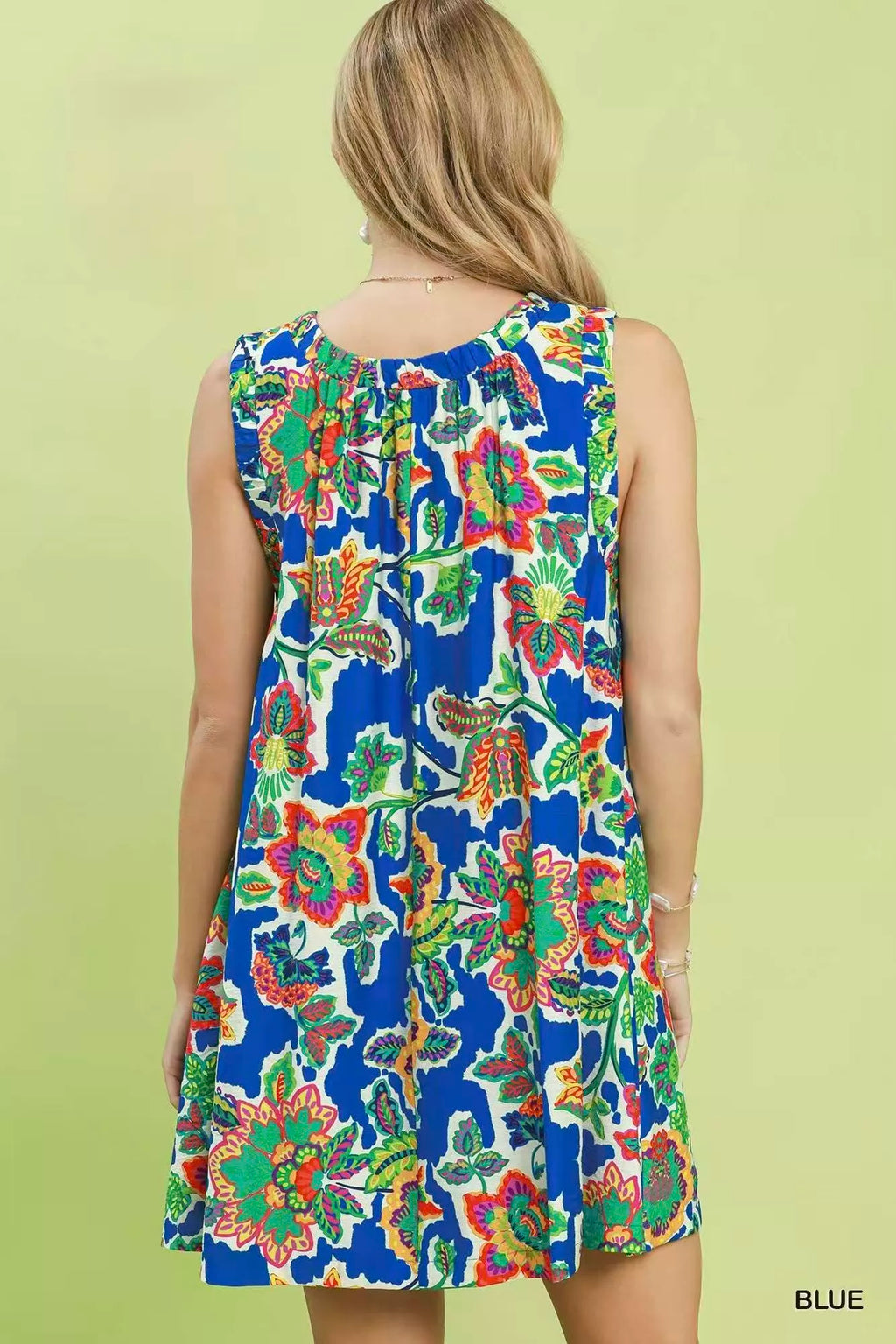 Umgee Abstract Print Sleeveless Shift Dress