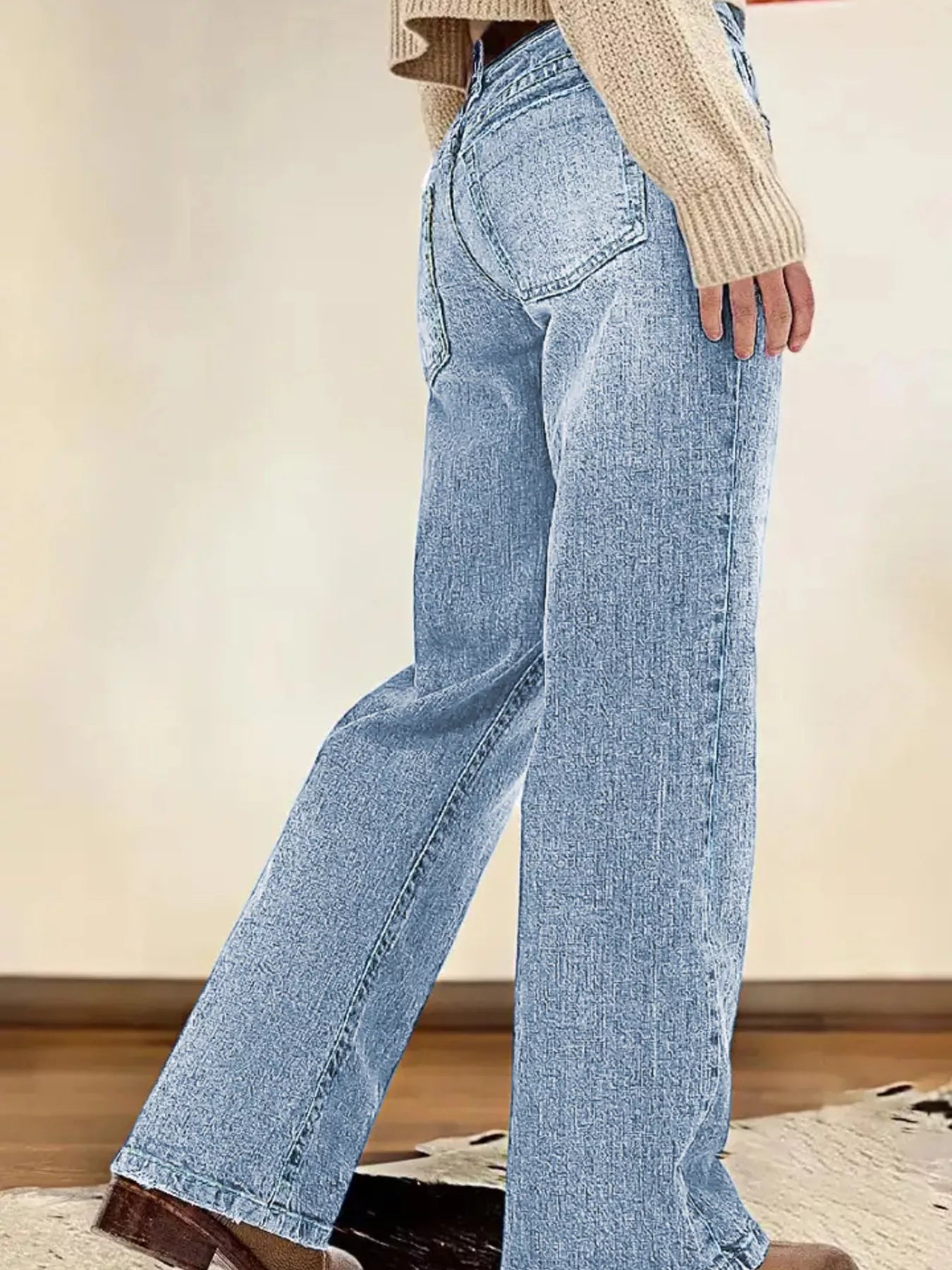 Vintage Wash Straight Leg Jeans
