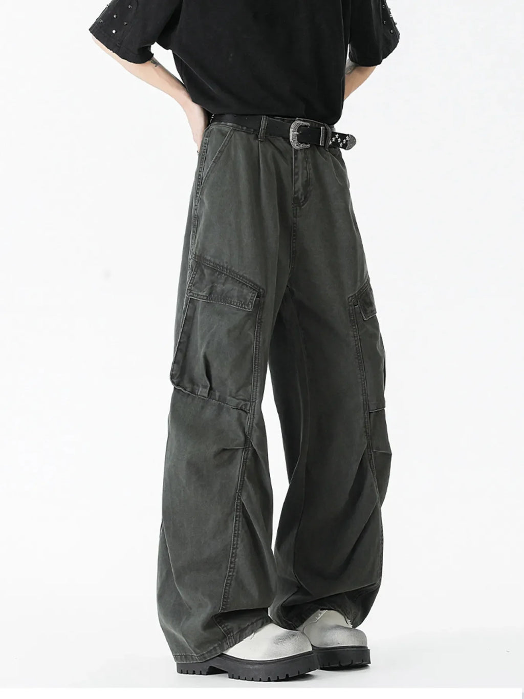 Men's Vintage Washed Cargo Jeans