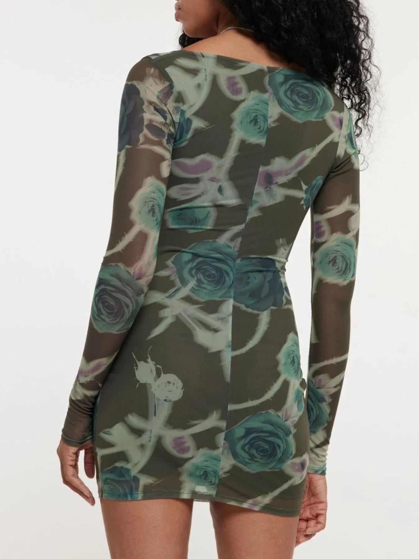 Long Sleeve Bodycon Dress with Keyhole Detail