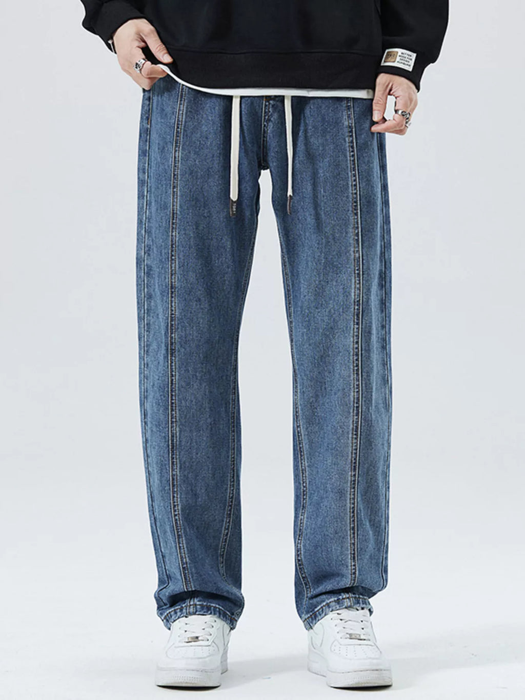 Men's Full Size Loose Fit Straight Leg Jeans Plus Size
