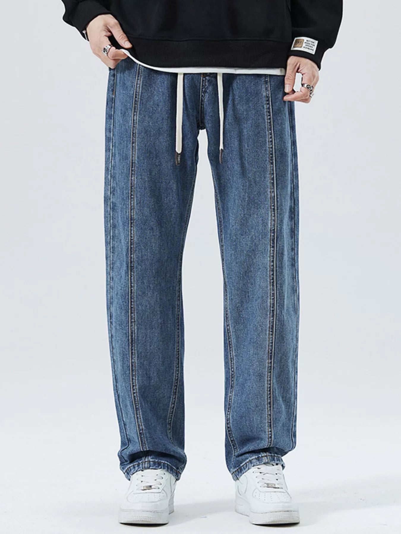 Men's Full Size Loose Fit Straight Leg Jeans Plus Size
