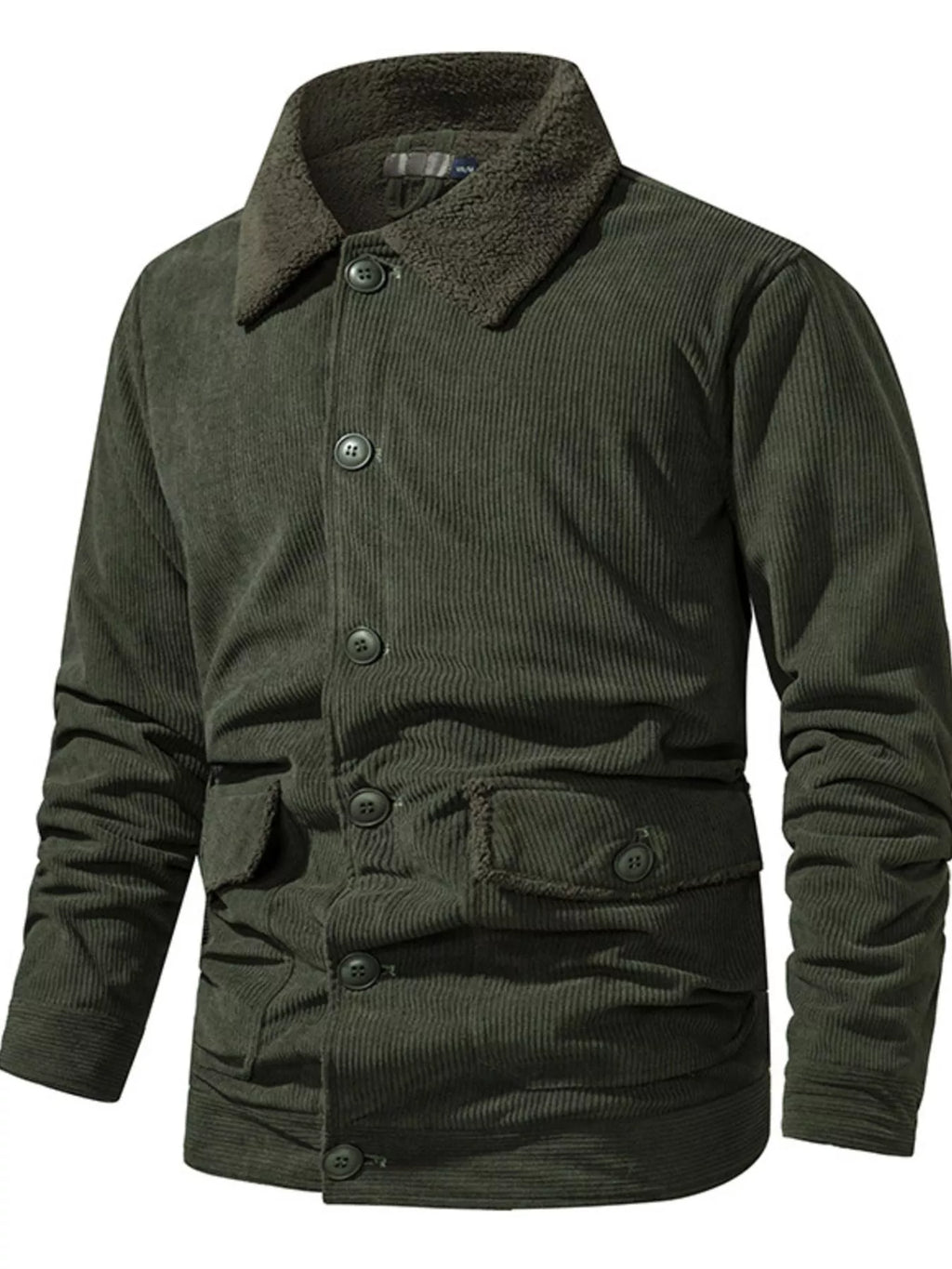Men's Corduroy Sherpa Lined Button-Up Jacket