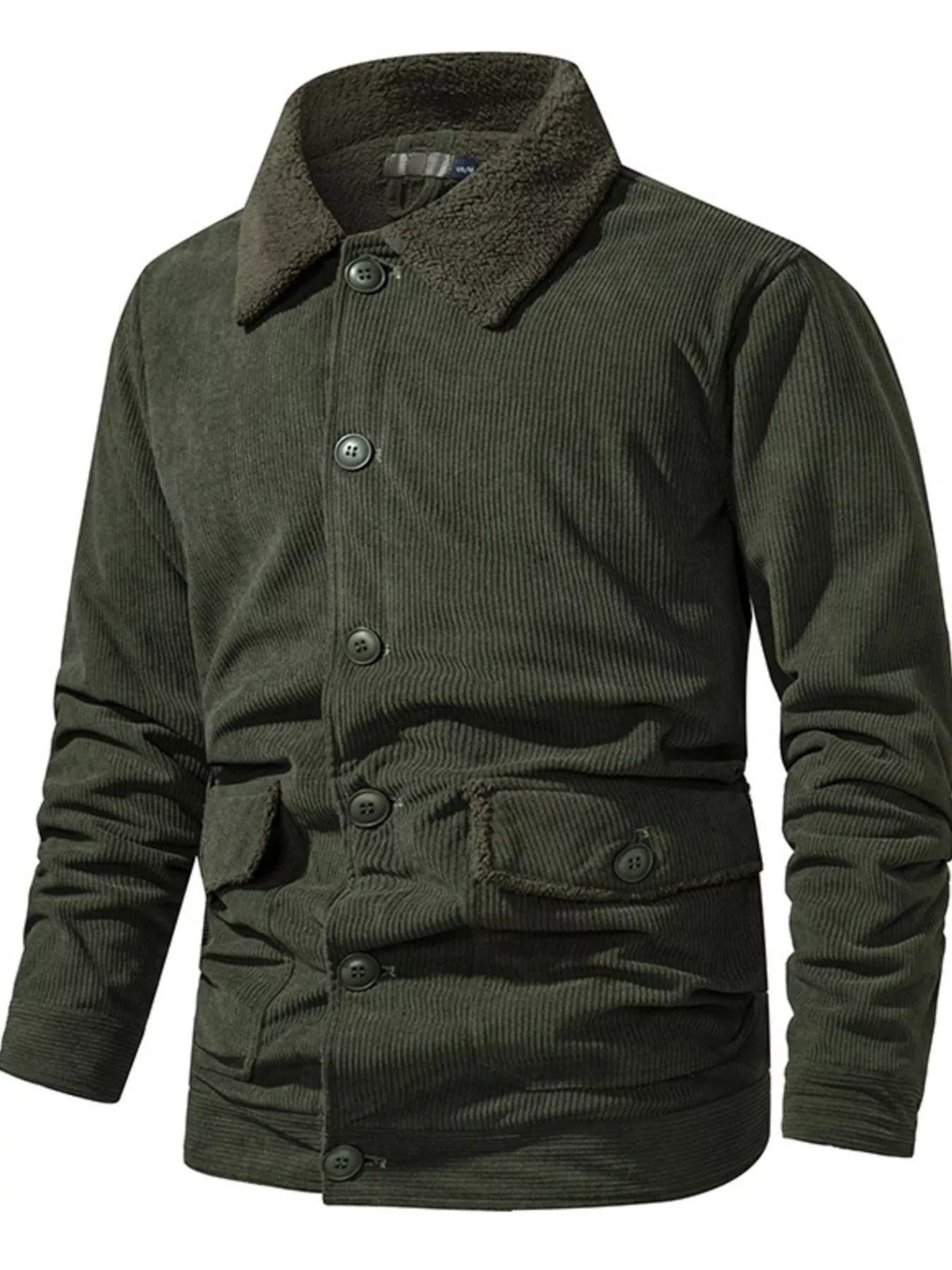Men's Corduroy Sherpa Lined Button-Up Jacket