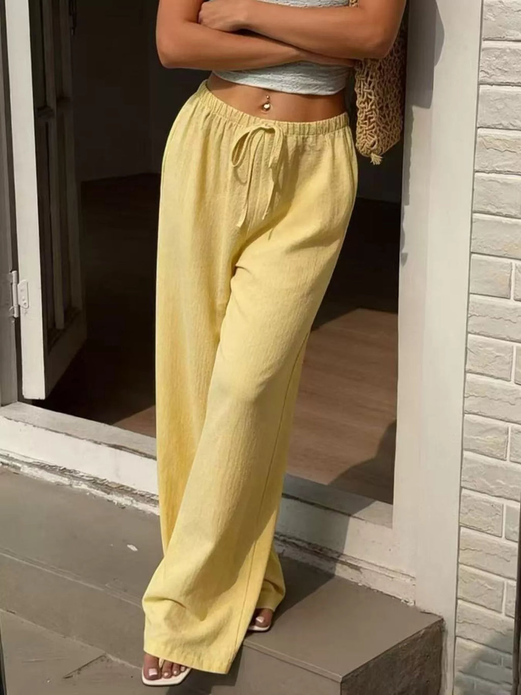 Plus Size High-Waisted Wide-Leg Pants