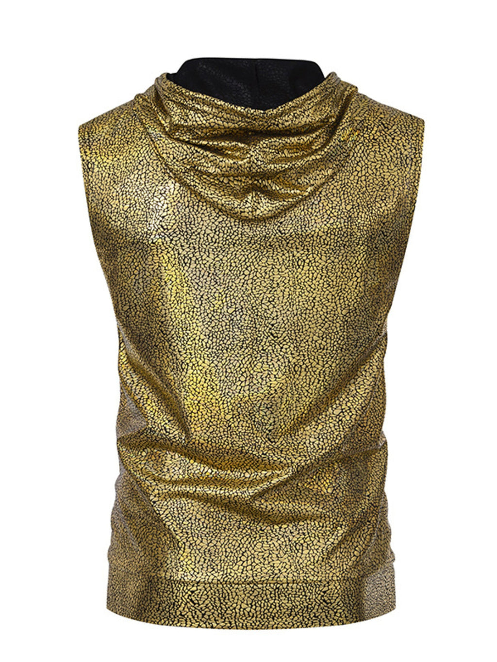 Men's Drawstring Sleeveless Hooded Top