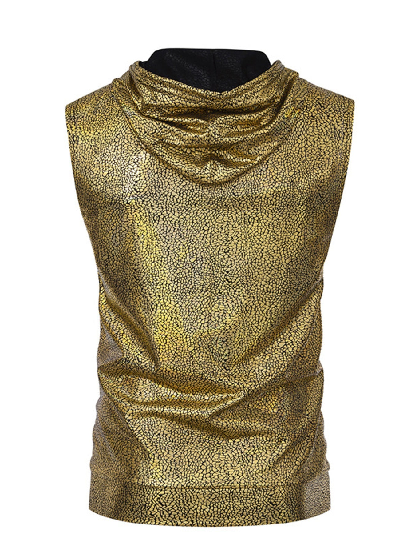 Men's Drawstring Sleeveless Hooded Top