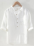 Men's Plus Size Button Detail Half Sleeve Shirt