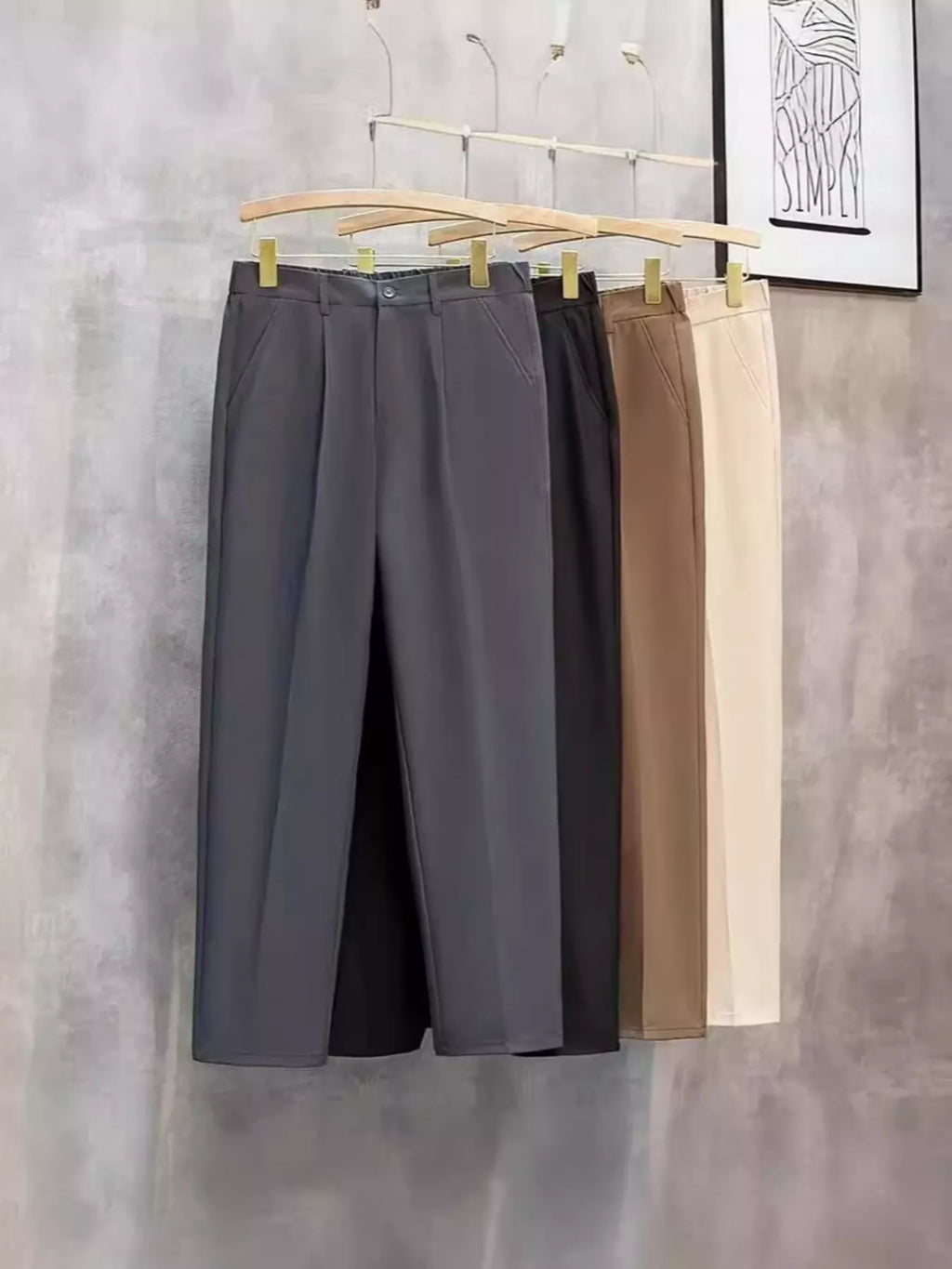 Men's Plus Size Classic Straight-Leg Pants