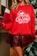 Merry Christmas Graphic Drop Shoulder Sweatshirt