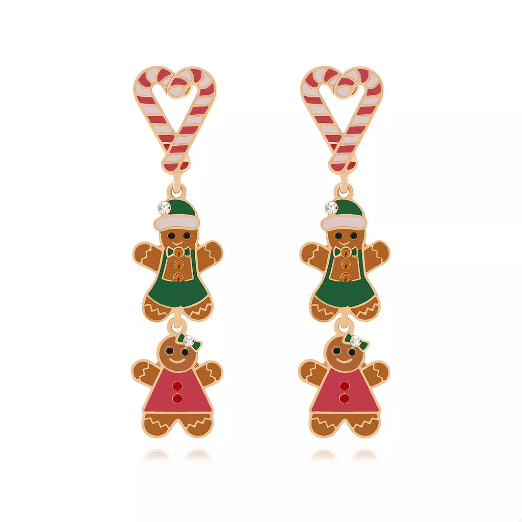 Christmas Gingerbread Man Dangle Earrings
