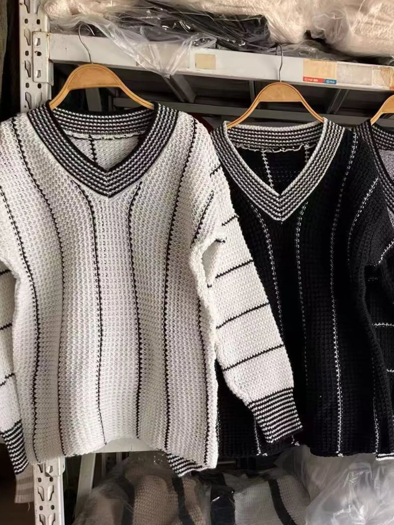 Full Size V-Neck Textured Knit Sweater Plus Size