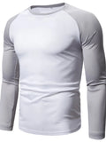 Men's Plus Size Round Neck Raglan Sleeve T-Shirt
