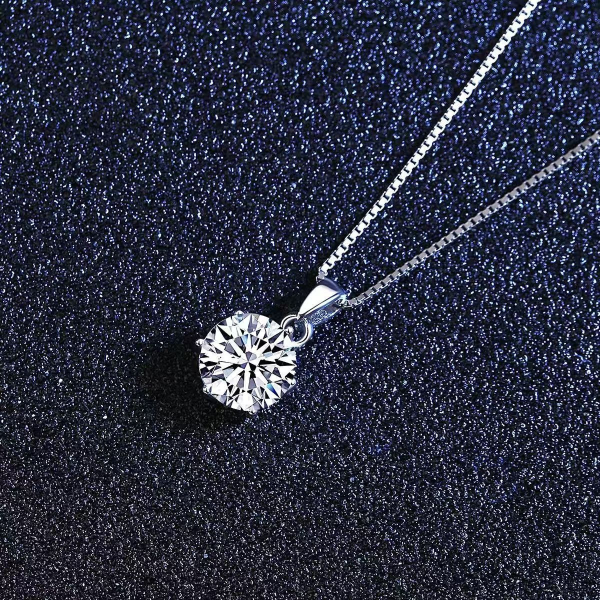 1 Carat Moissanite 925 Sterling Silver Pendant Necklace