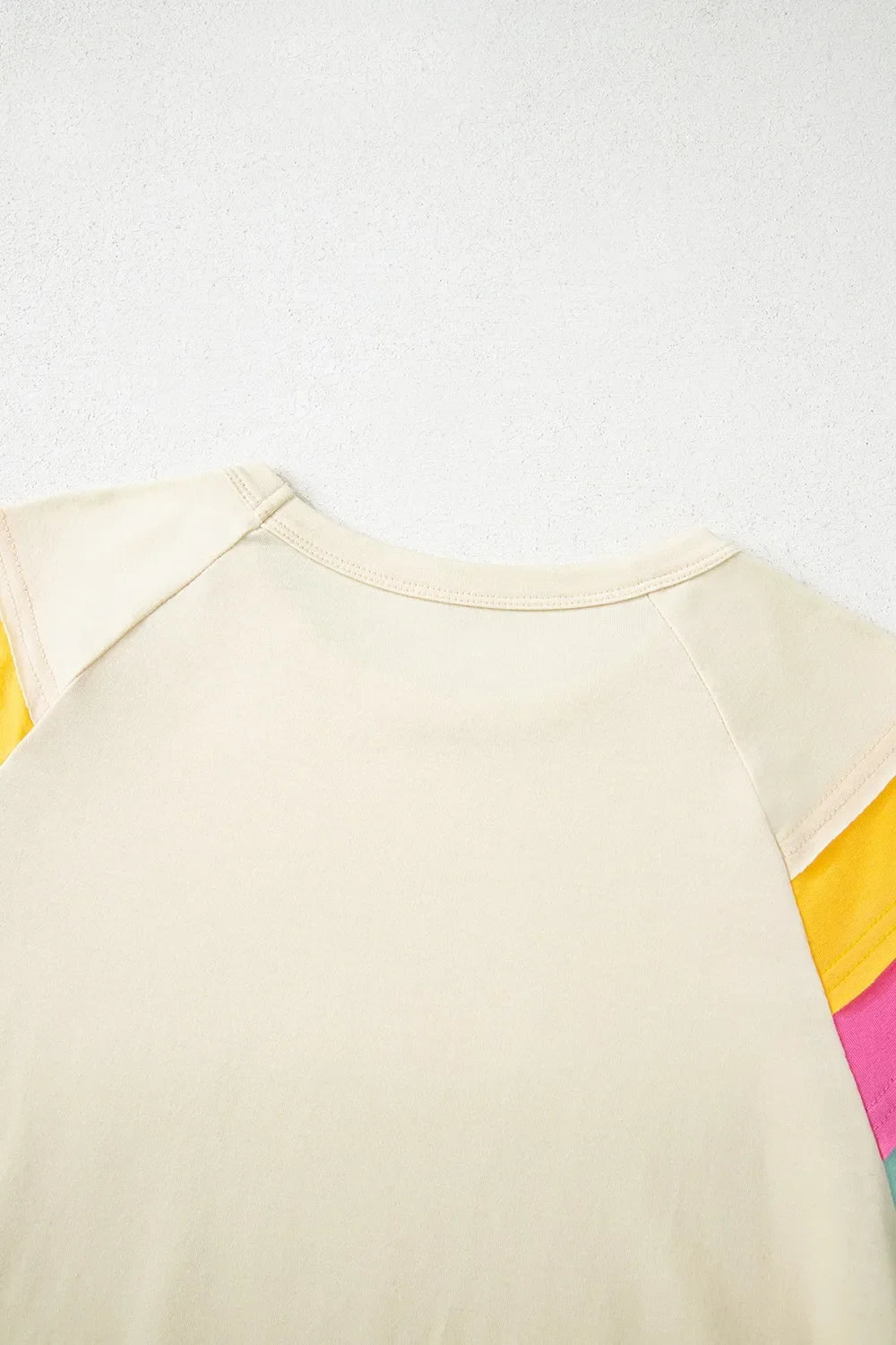 Color Block Stitched Sleeve Loose T Shirt