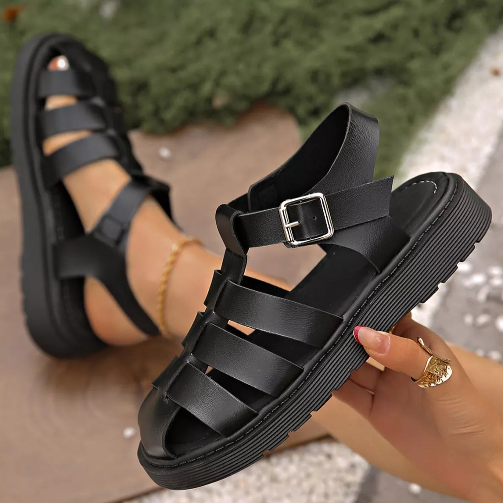 Round Toe Platform Sandals