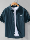 Men's Plus Size Short Sleeve Button-Up Shirt