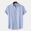 Men's Short Sleeve Button Down Shirt with Chest Pocket