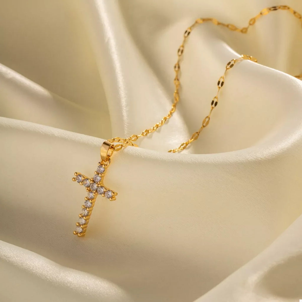 18K Gold-Plated Cross Pendant Necklace