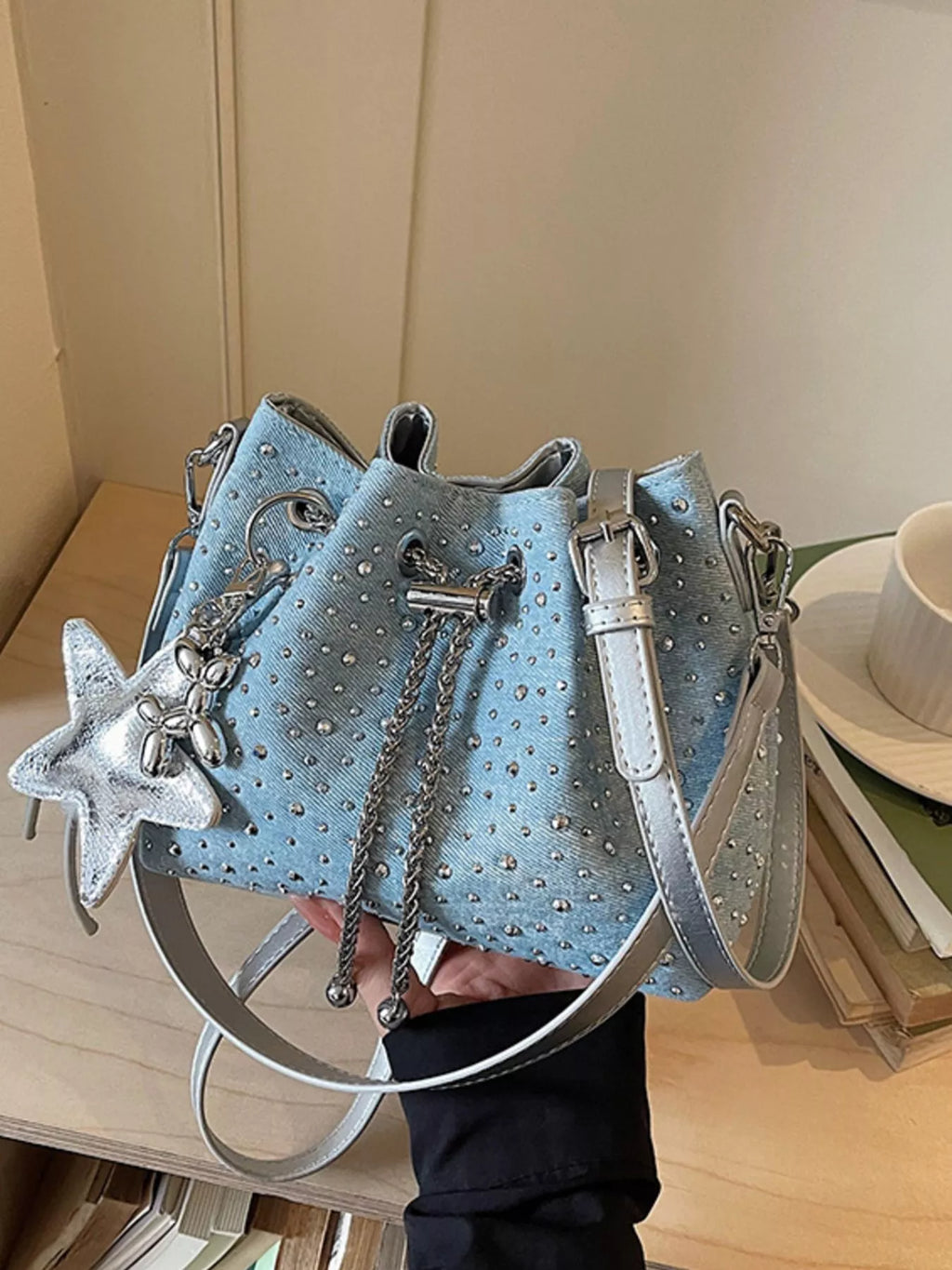 Drawstring Bucket Crossbody Bag