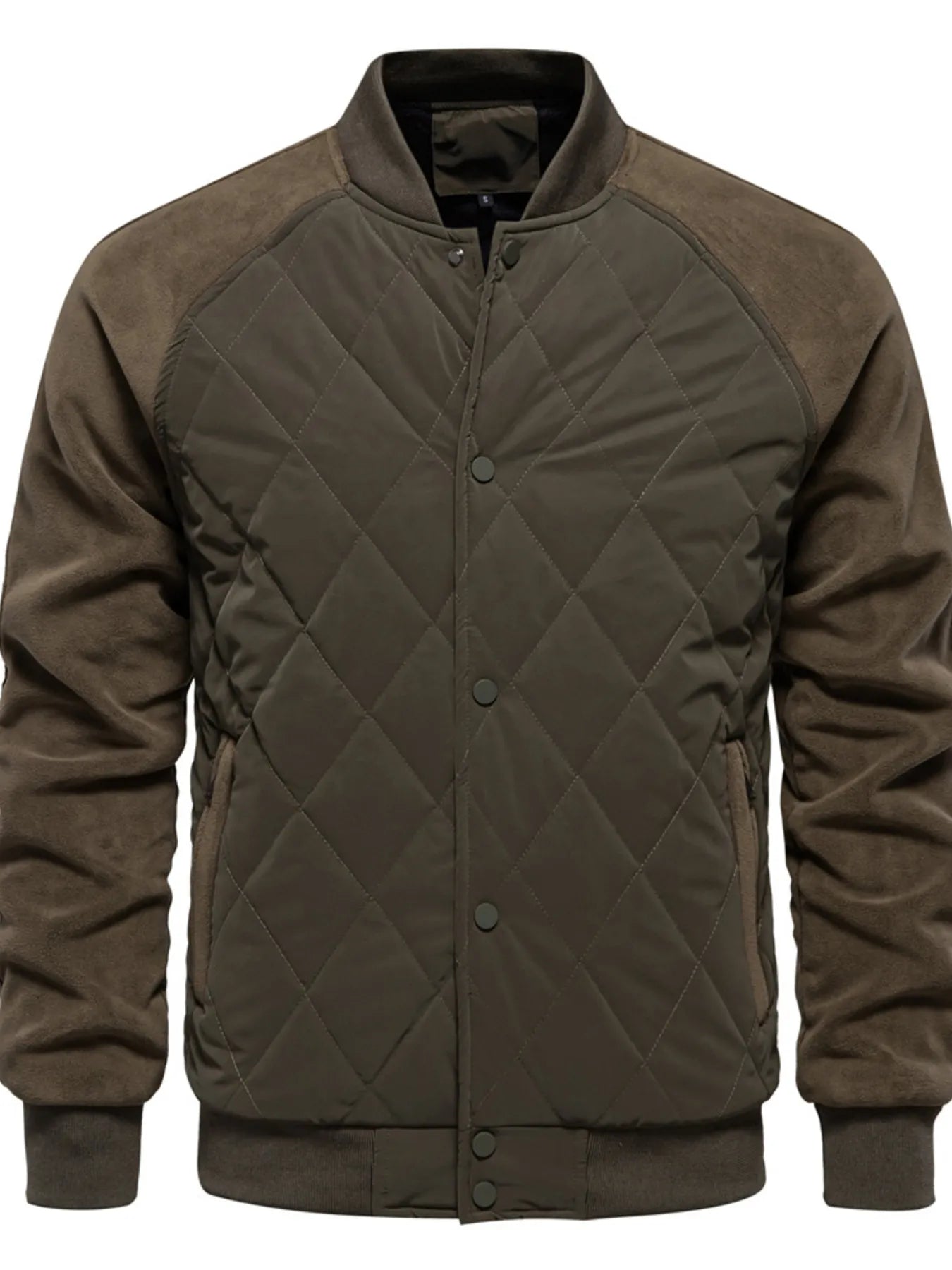 Men's Quilted Snap Down Long Sleeve Jacket