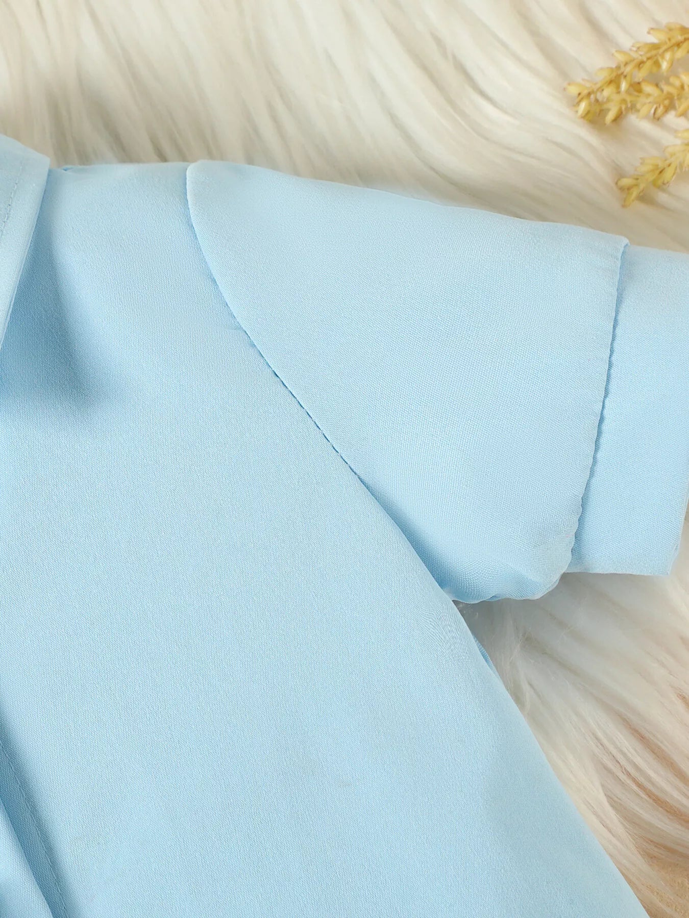 Children's Flower Decor Shirt & Pleated Skirt Set