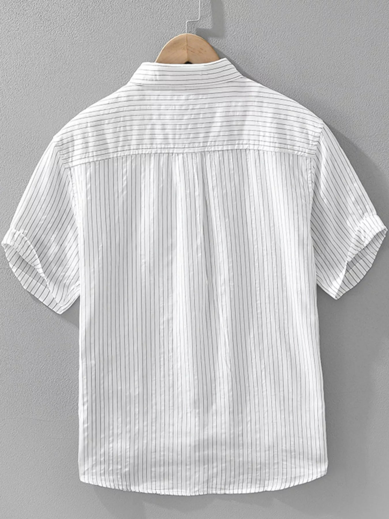 Men's Plus Size Breathable Striped Short Sleeve Shirt