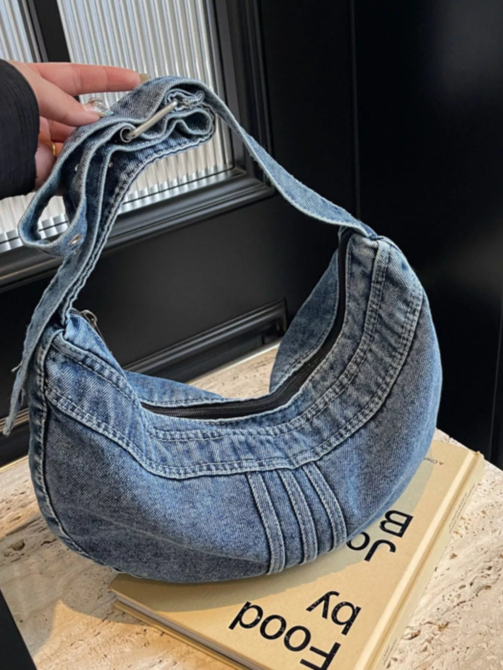 Denim Adjustable Strap Crossbody Bag