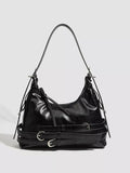 Buckled Strap Shoulder Bag