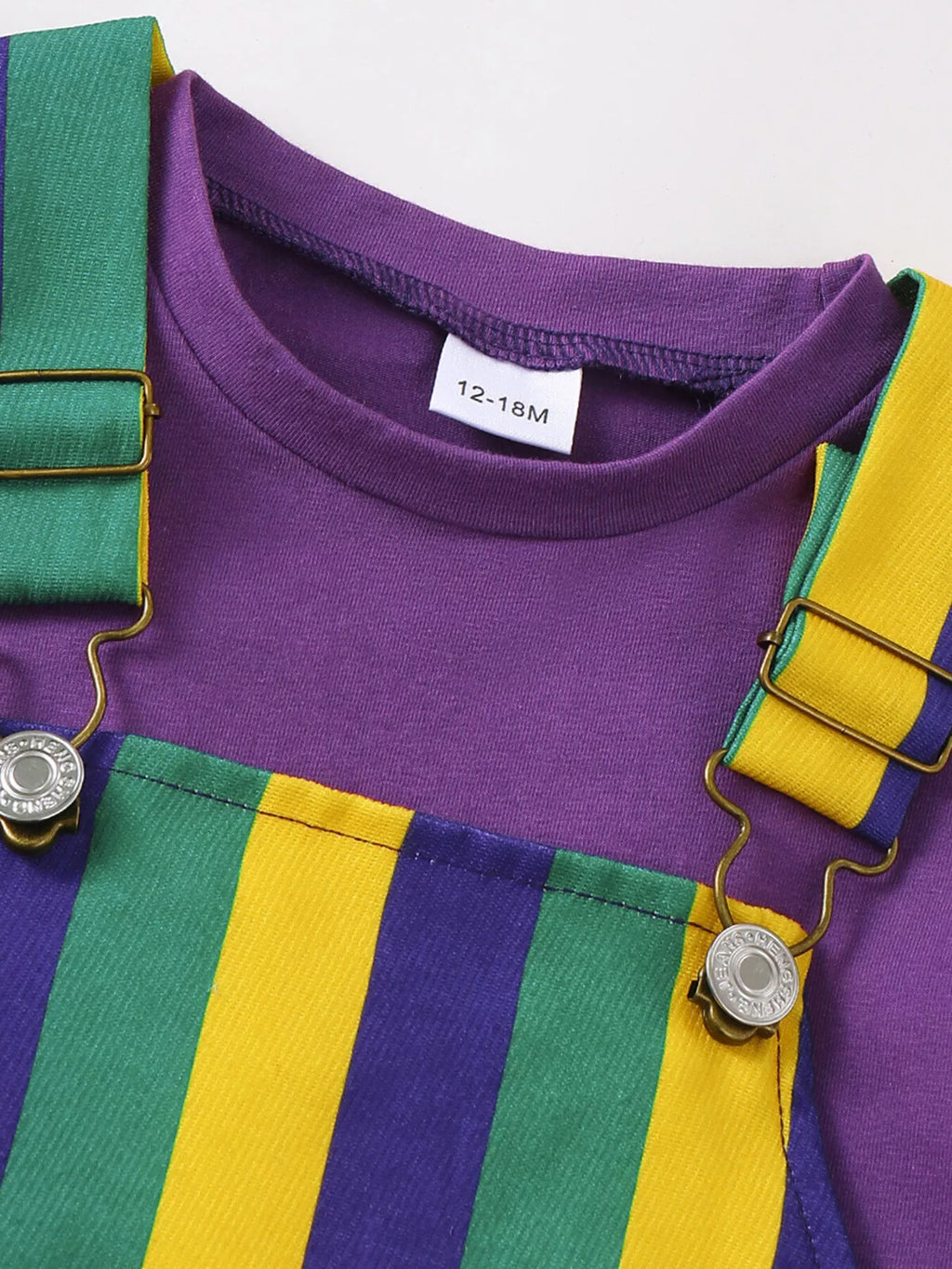 Children's Striped Overall Dress & Solid Tee Set