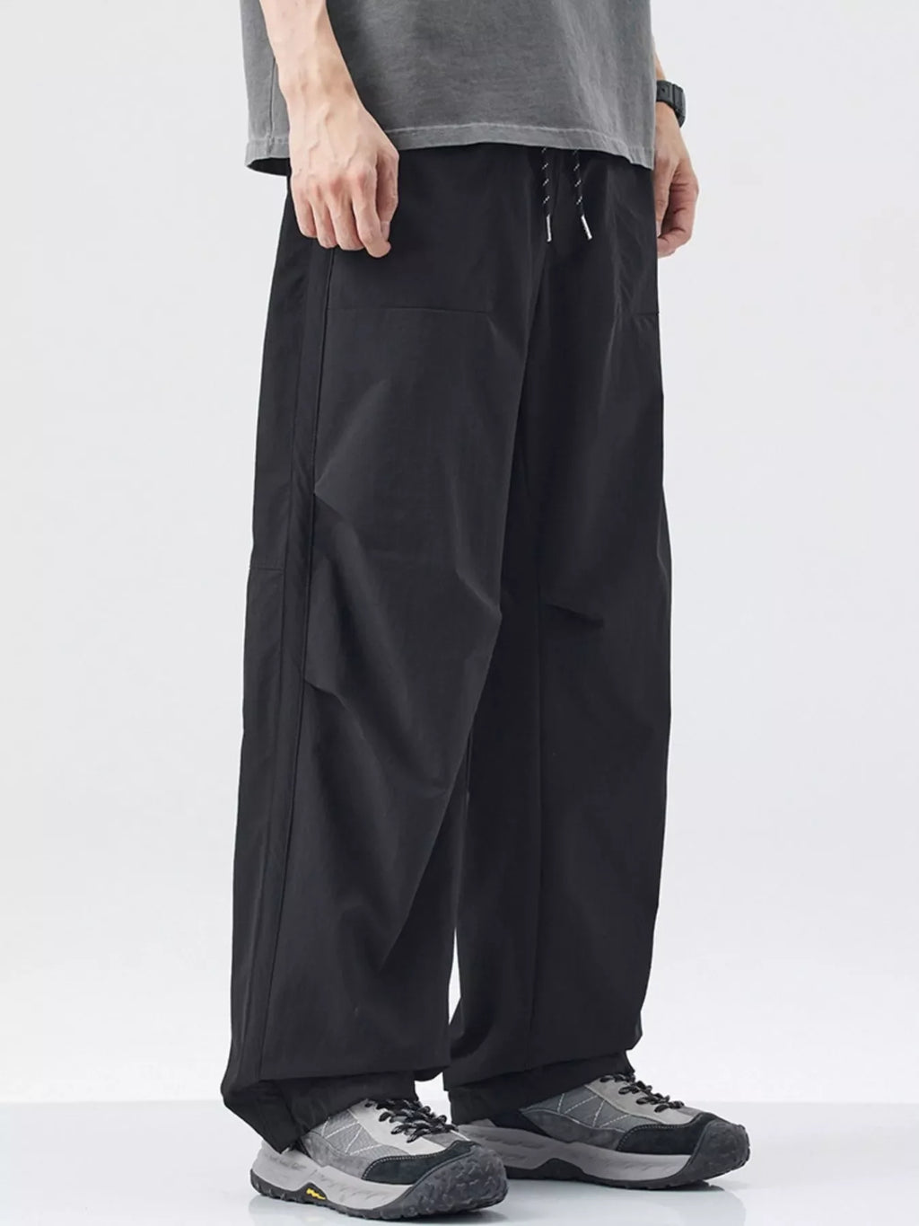 Men's Loose-Fit Drawstring Wide Leg Pants