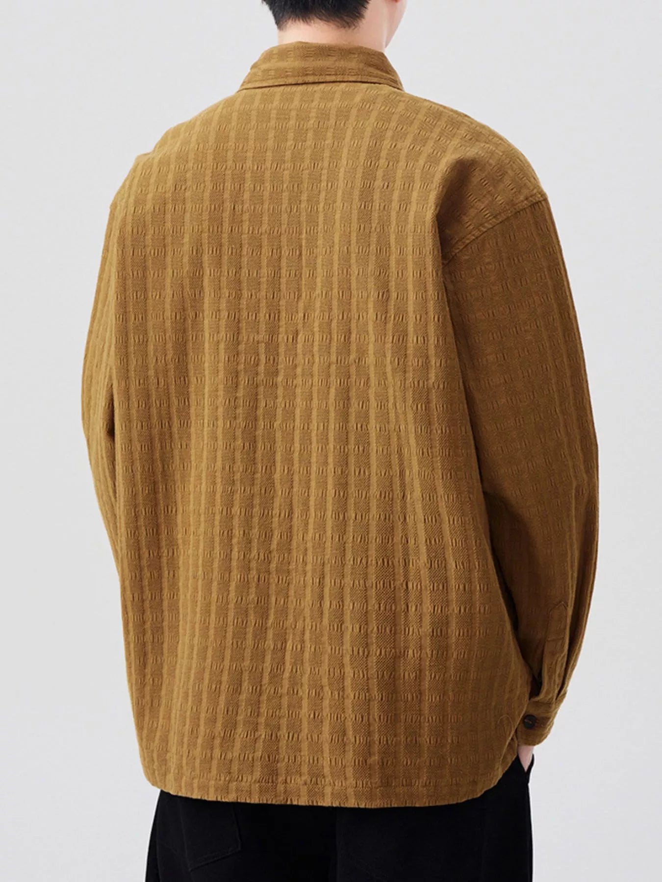 Men's Plus Size Button Up Long Sleeve Shirt
