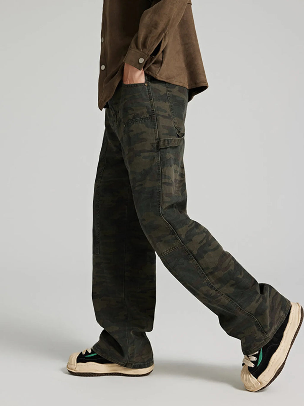 Men's Camouflage Washed Cargo Jeans