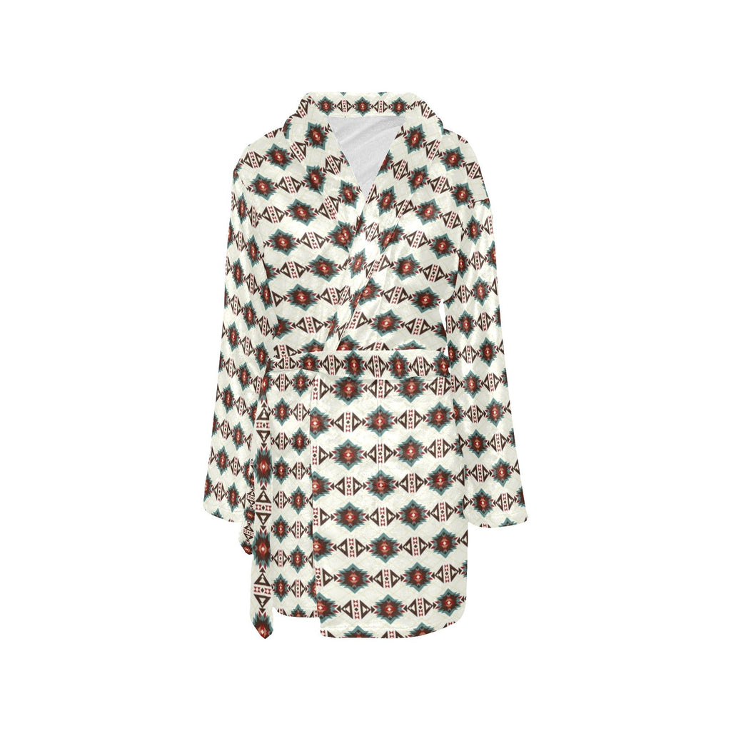 Baha Ranch White Aztec Women's Western Bath Robe