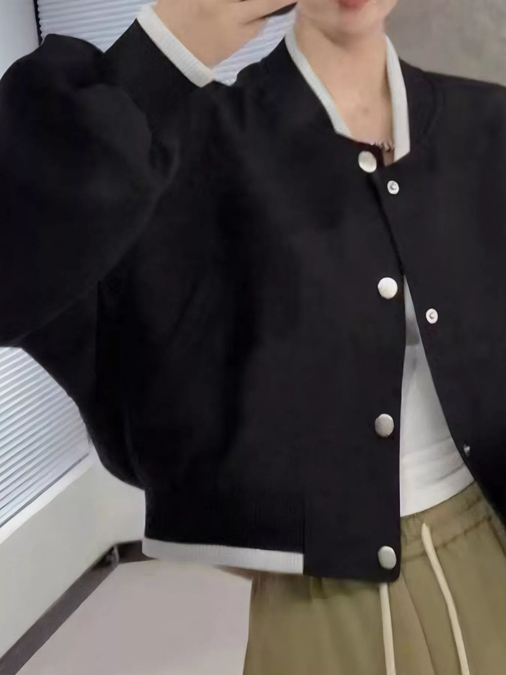 Casual Snap Down Cropped Jacket