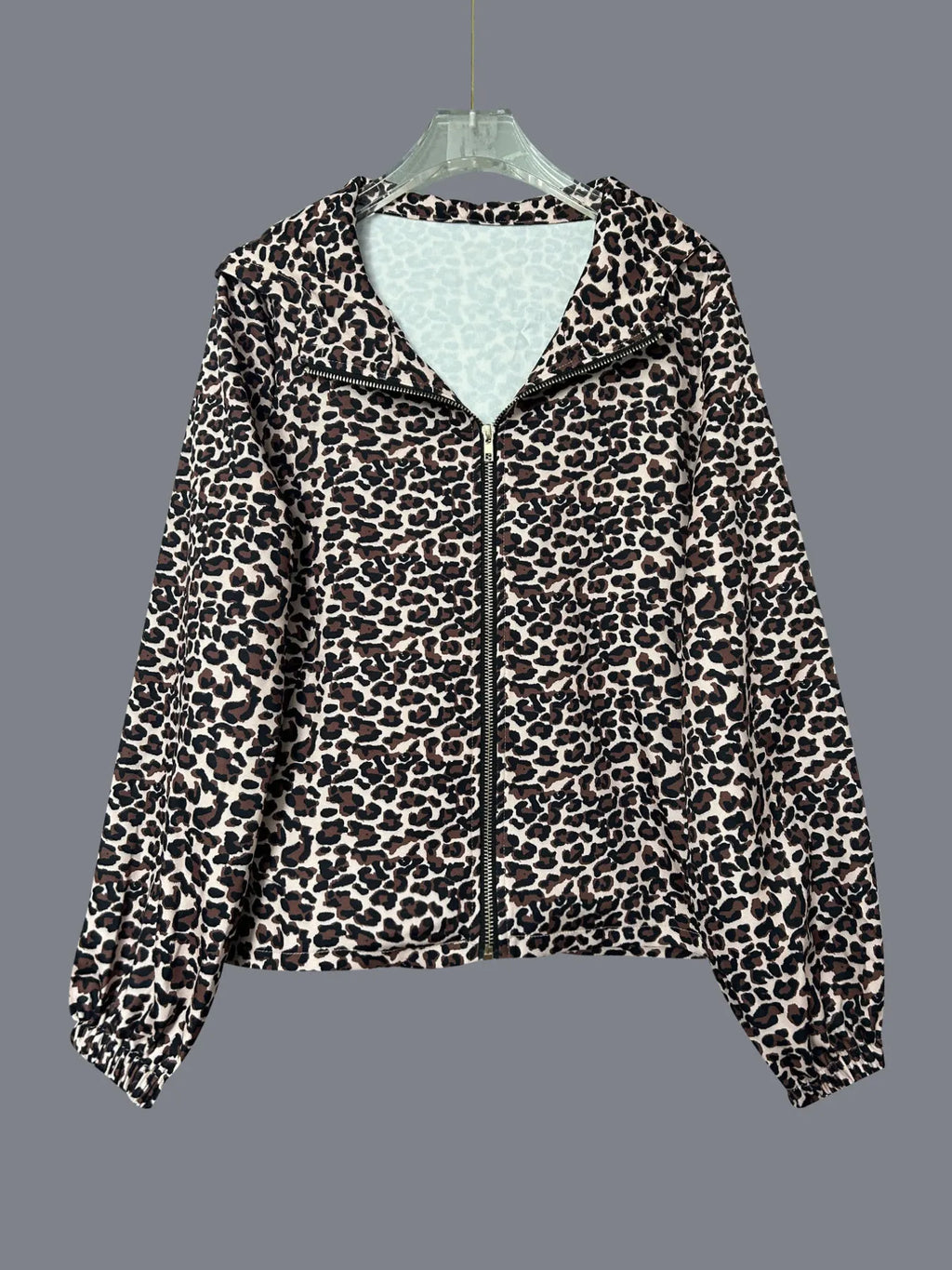Leopard Print Zip-Up Hoodie