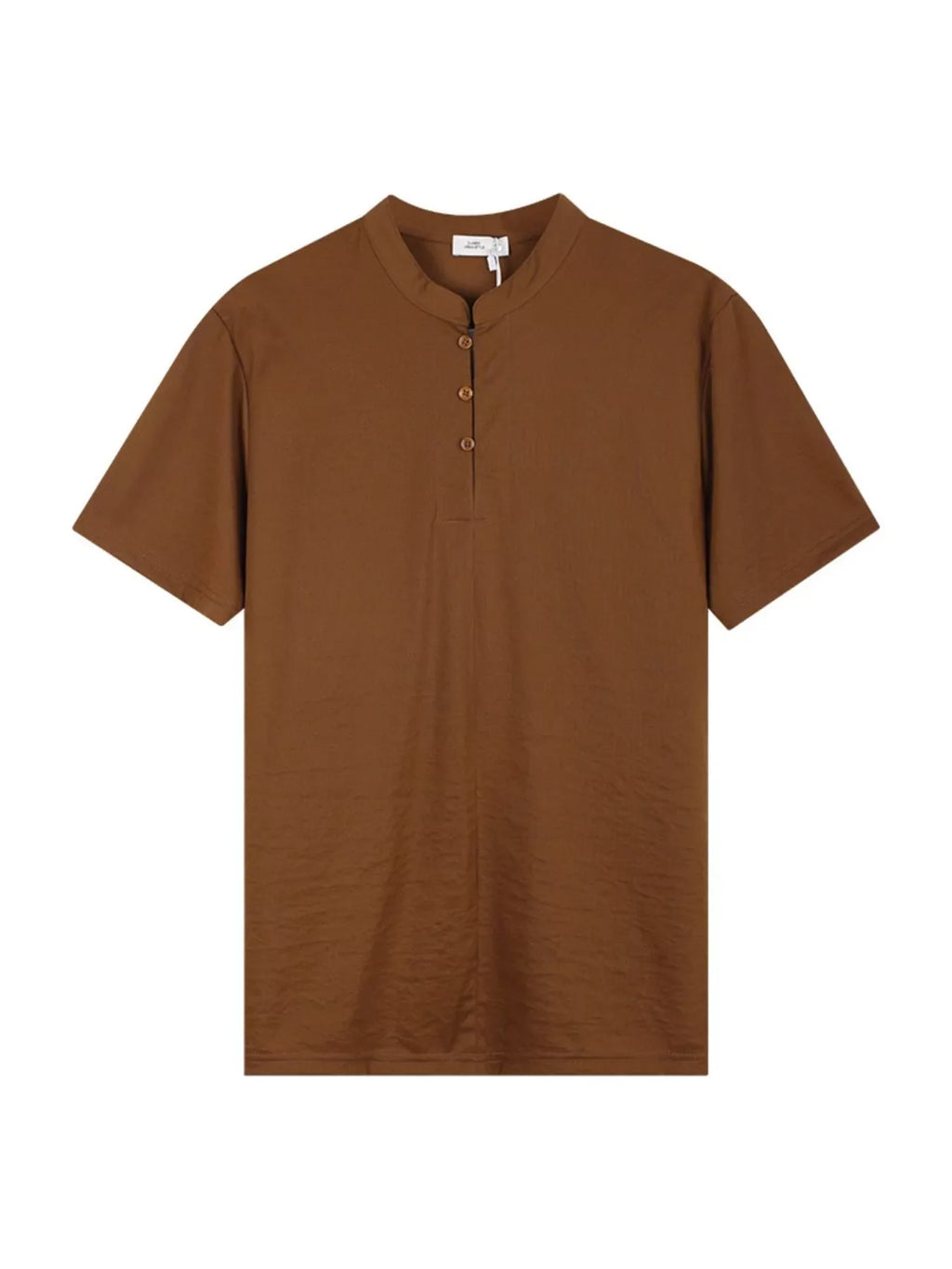 Men's Plus Size Button Detail Short Sleeve Top