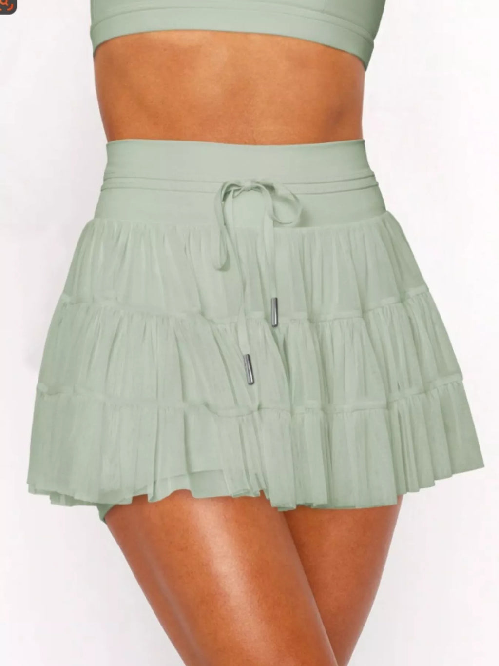 Tiered Skort with Drawstring