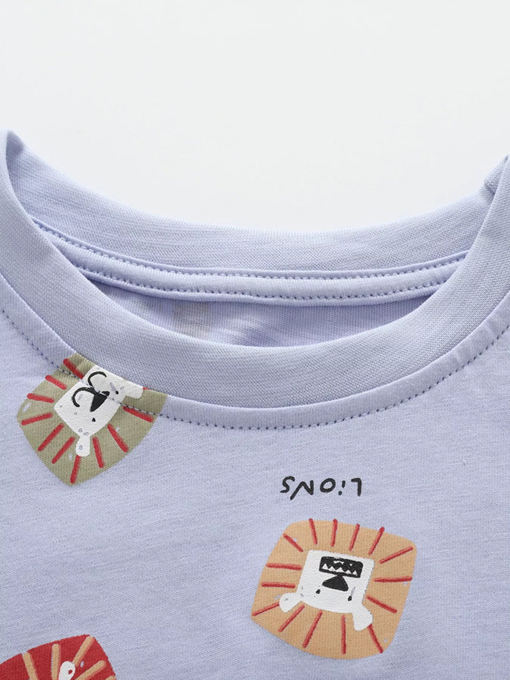 Children's Lion Print Short Sleeve Tee and Shorts Set