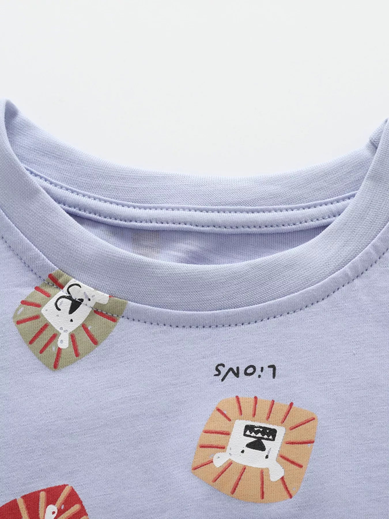 Children's Lion Print Short Sleeve Tee and Shorts Set